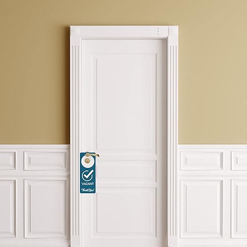 Miniatura 9 de Vacant Occupied Hanger Sign, paquete de 2, diseño de flores de doble cara, letrero para colgar puerta para el hogar, baño, oficina, estudio,