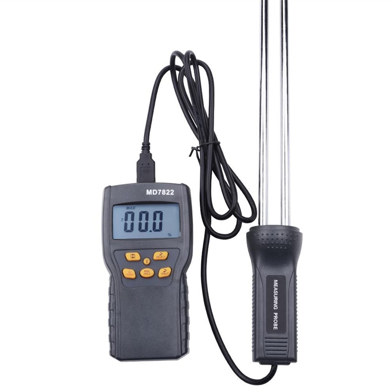 Mmhhhg One Color Moisture Meter, Digital Grain Moisture Meter Md7822 Lcd Display Humidity Tester Contains Wheat Corn Rice Moisture Test Meter