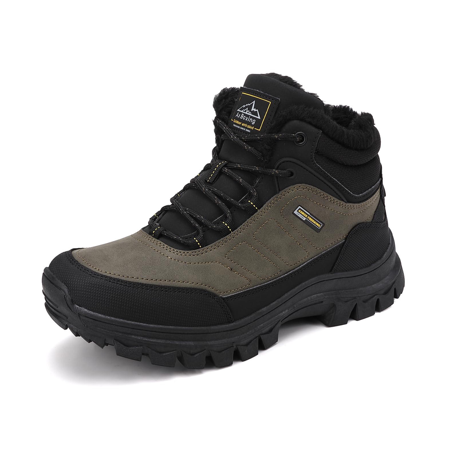 AX BOXING Botas Niño Invierno Zapatillas Senderismo Cálido Antideslizante Montaña Trekking EU34-40