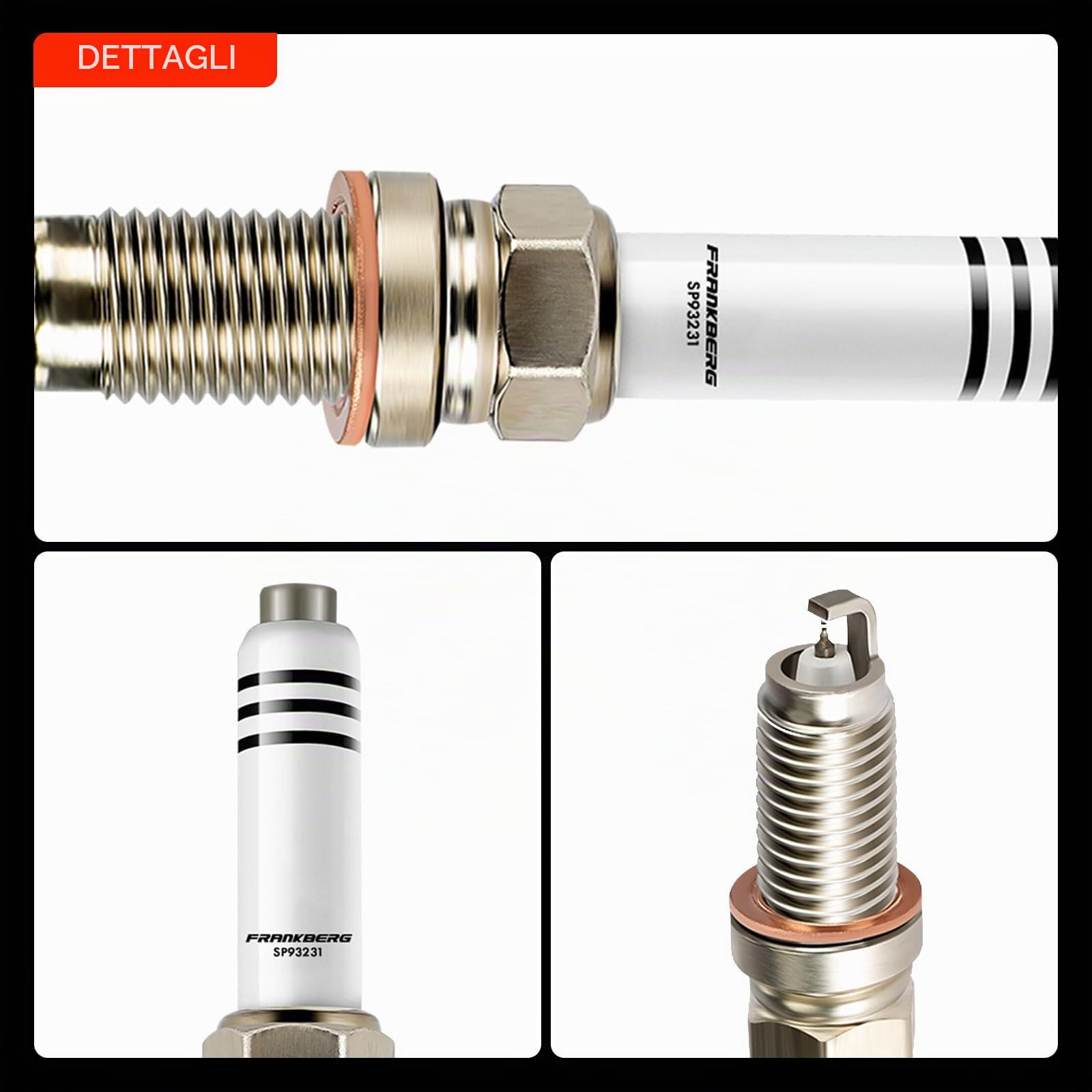 Frankberg 4 candele di accensione 04E 905 612 | Compatibile con: T.o.u.r.a.n 5T1, A1 Sportback 8XA 8XF, Polo 6C1 6R1, O.c.t.a.v.i.a III 5E3 NL3 NR3, A3 8V1 8VK