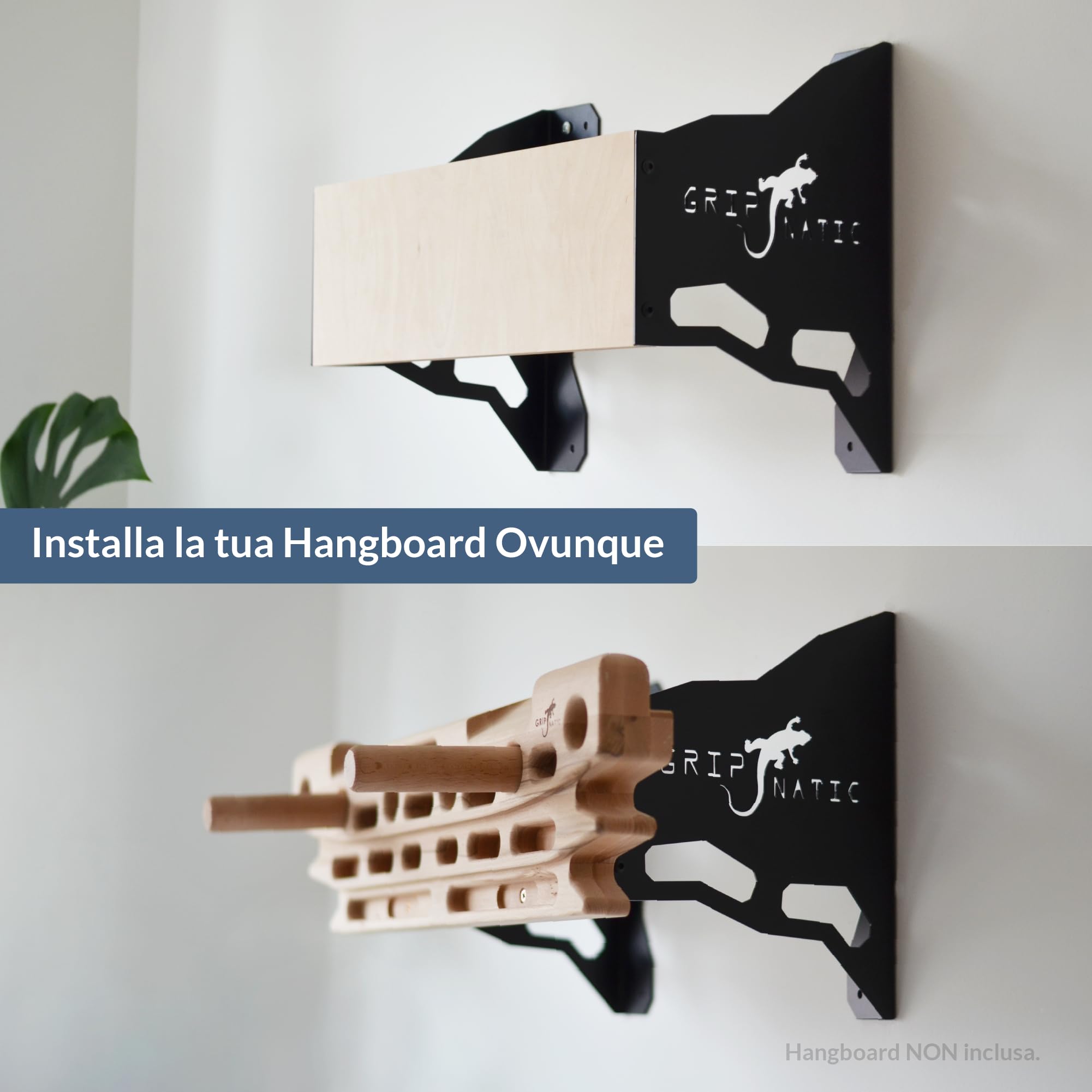 Supporto da Parete per hangboard – Staffa a Muro per Tavole da Arrampicata – Compatibile con Fingerboard Standard – capacità di carico 120 kg