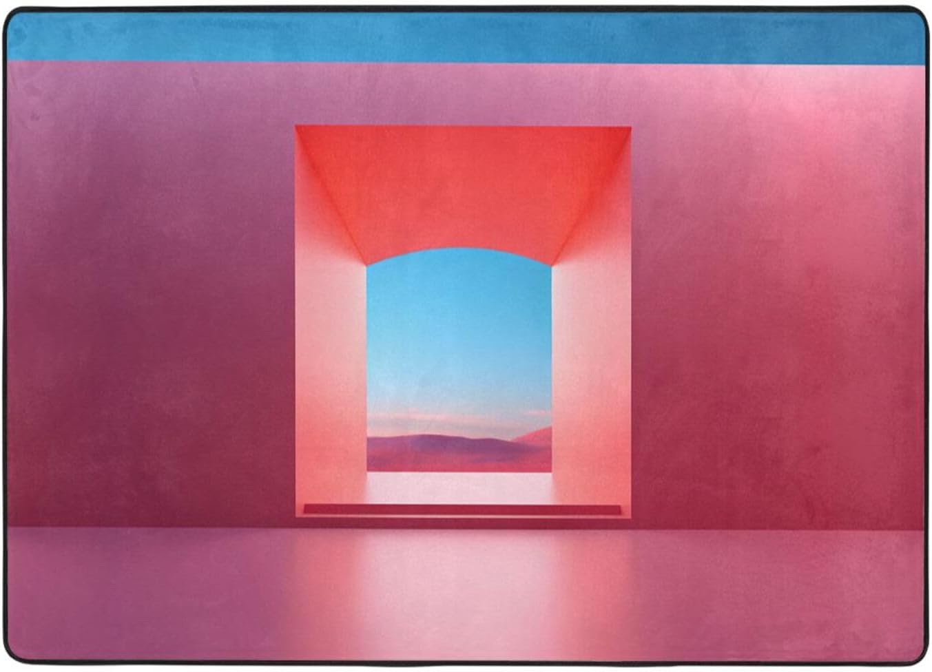 Solid Colour Doorway Printed Floor mat 80x58 inches, Non-Slip Decorative Carpet for Bedroom and Living Room