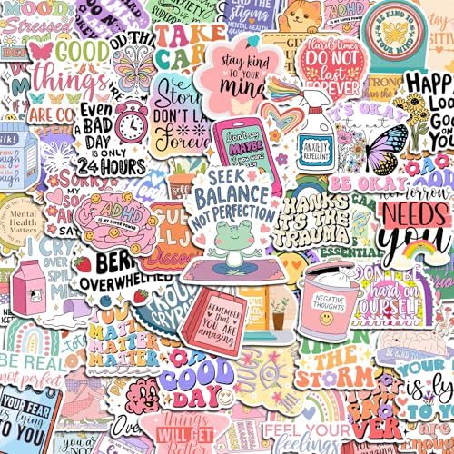 300 PCS Mental Health Stickers, Vinyl Therapy Stickers for Mental