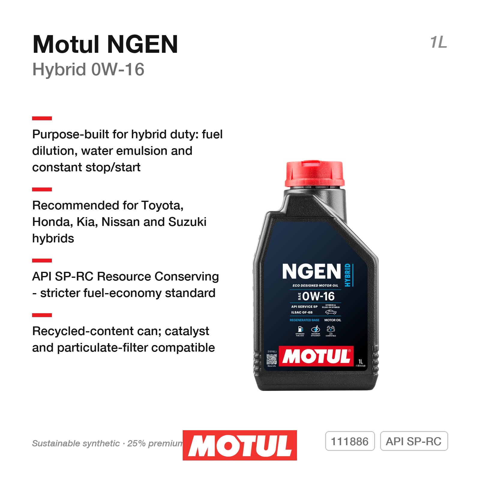 Amazon.com: Motul Hybrid 0W16 1L 107153 : Automotive