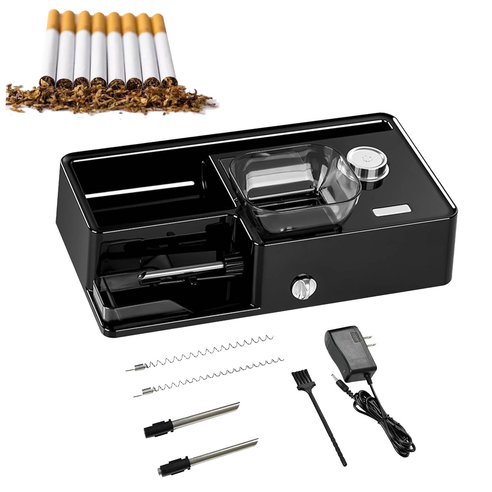 Hgtrh Black Electric Cigarette Rolling Machine, Cigarette Injector Machine With Auto-Sensing Intelligent Counting (8.0Mm; 6.5Mm; 5.5Mm) Electric Cigarette Machine
