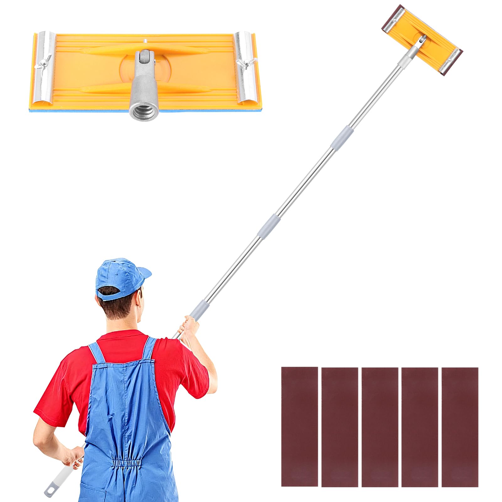 Lijadora de poste para paneles de yeso, poste ajustable de 70 pulgadas, lijadora de pared para preparación de pintura, lijadora de techo, herramienta de lijadora de yeso, lijadora de cubierta