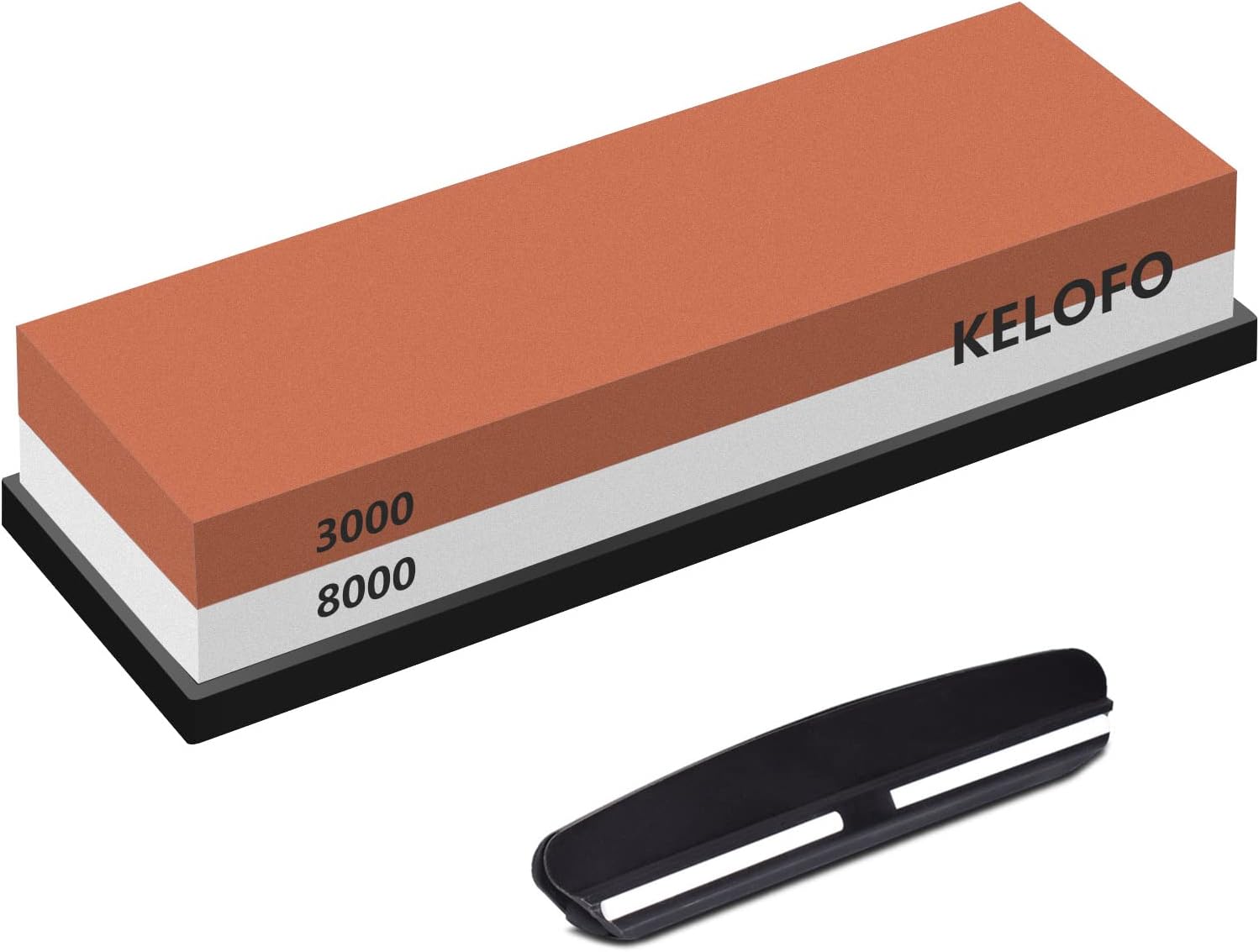 Knife Sharpening Stone Kit, KELOFO 2 Side Whetstone Set 3000/8000 Grit Sharpening and Honing Waterstone with Non-Slip Base