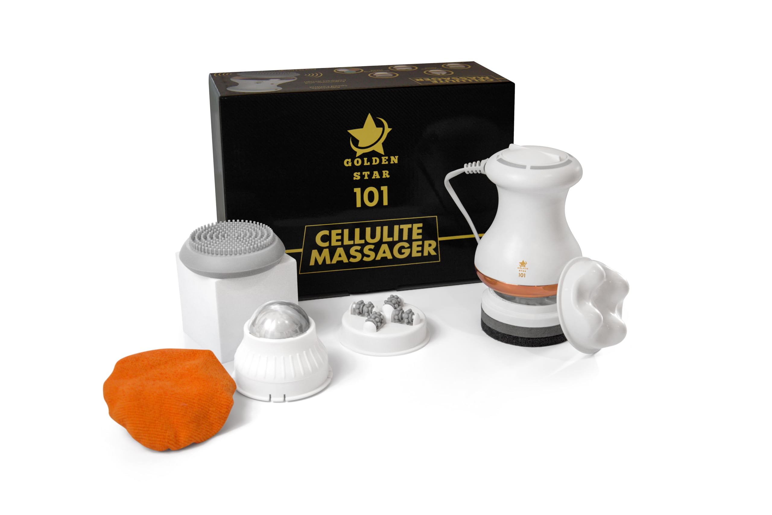 Cellulite Massager, Body Sculpting Machine Now with 7 New Exchangeable Heads, and 3 Washable Dry Cloths Easy to use New and Improved Drop Proof