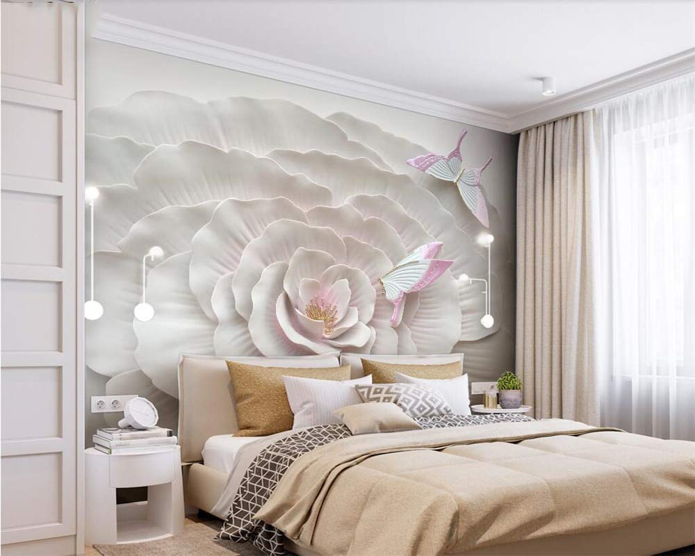 Avikalp Exclusive AWZ0199 3D Wallpaper Large Mural 3D Anaglyph Floral Flower Butterfly Tv Background HD 3D Wallpaper[8 ft x 6 ft] / [244 cm x 183 cm]