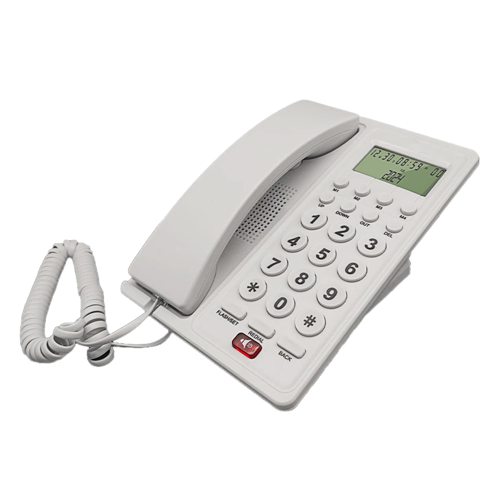 Classico telefono da tavolo, telefono domestico per hotel e uffici aziendali, accesso facile a più cavi con indicatore chiamante, telefono da ufficio
