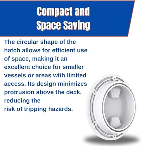 Miniatura 8 de SEA FLO Escotilla de inspección antideslizante circular blanca de 4 a 8 pulgadas con cubierta desmontable