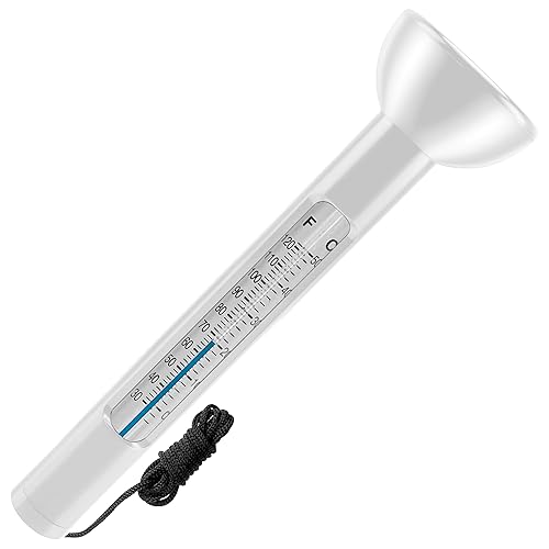 SereneLife Termómetro flotante para piscina, fácil de leer para la temperatura del agua con cuerda para jacuzzis, piscina de bebé, estanques de