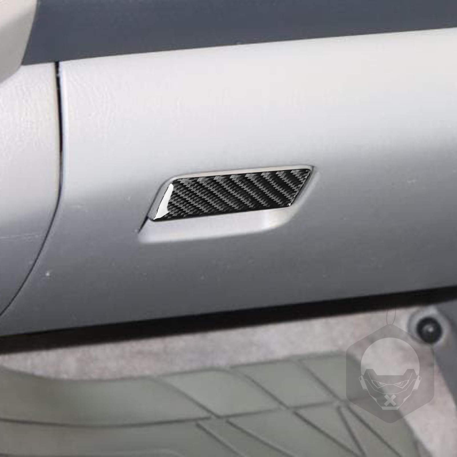 UOADA 2pcs Car Glove Box Co-Pilot Storage Box Cover Trim Sticker Compatible with Tacoma 2005 2006 2007 2008 2009 2010 2011 2012 2013 2014 2015 Real Carbon Fiber Car Accessories Black