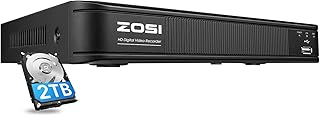 ZOSI H.265+ 5MP Lite 8 Channel CCTV DVR Recorder with Hard Drive 2TB, Remote Access, Motion Alert Push, Hybrid Capability 4-in-1(Analog/AHD/TVI/CVI) Full 1080p HD Surveillance DVR for Security Camera