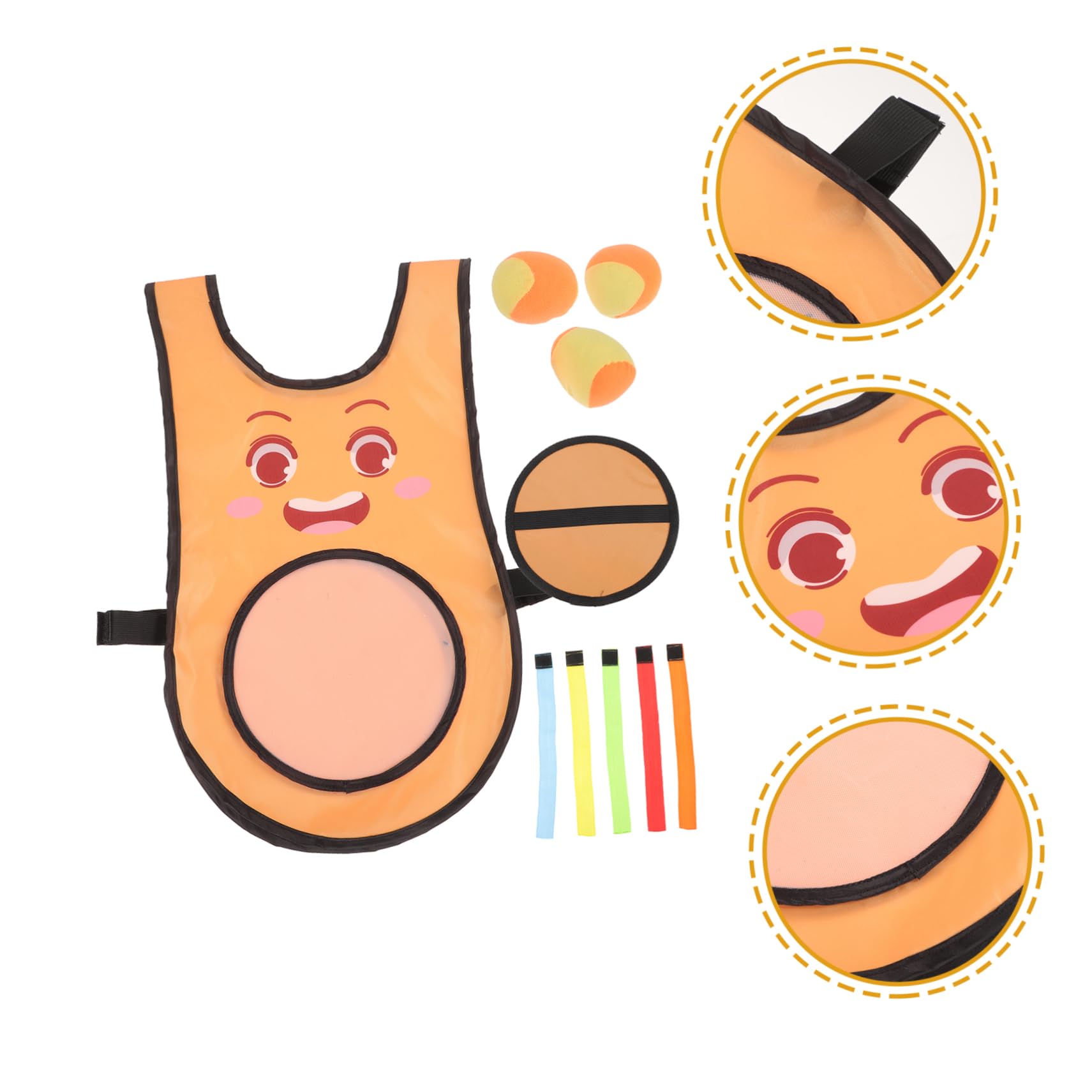 SUPVOX Oggetti di Scena per Giochi schivata con Palla Adesiva per Gilet con Palla appiccicosa Sportiva per l'asilo (Set di Gilet di Espressione-Piccolo Arancione) 10 Pezzi