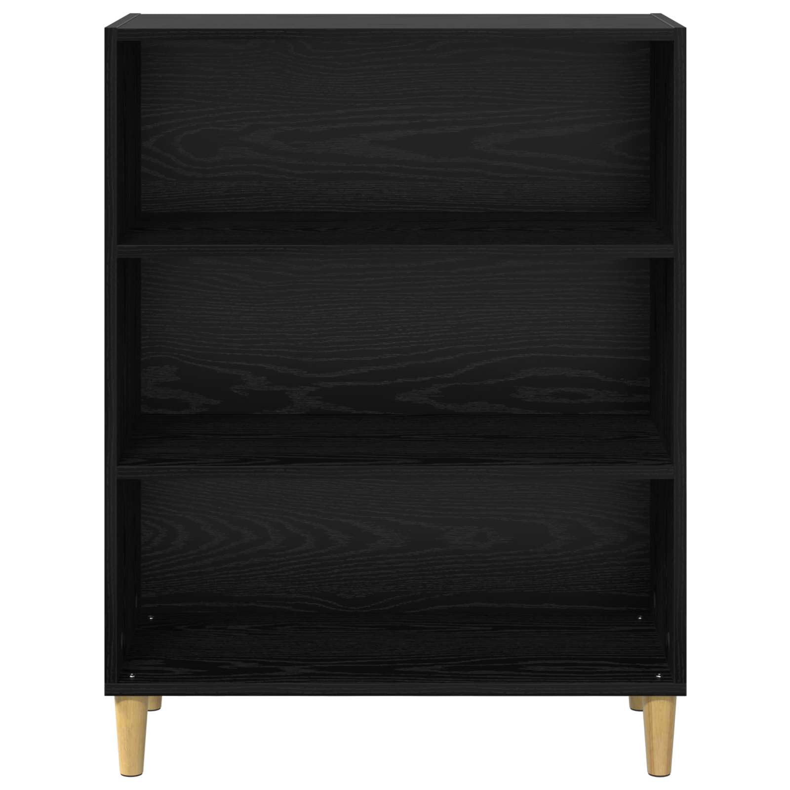 Aparador de madera de roble negro, 69,5 x 32,5 x 90 cm | Independiente con parte trasera acabada, muchos estantes, superficie resistente a las manchas, fácil de limpiar