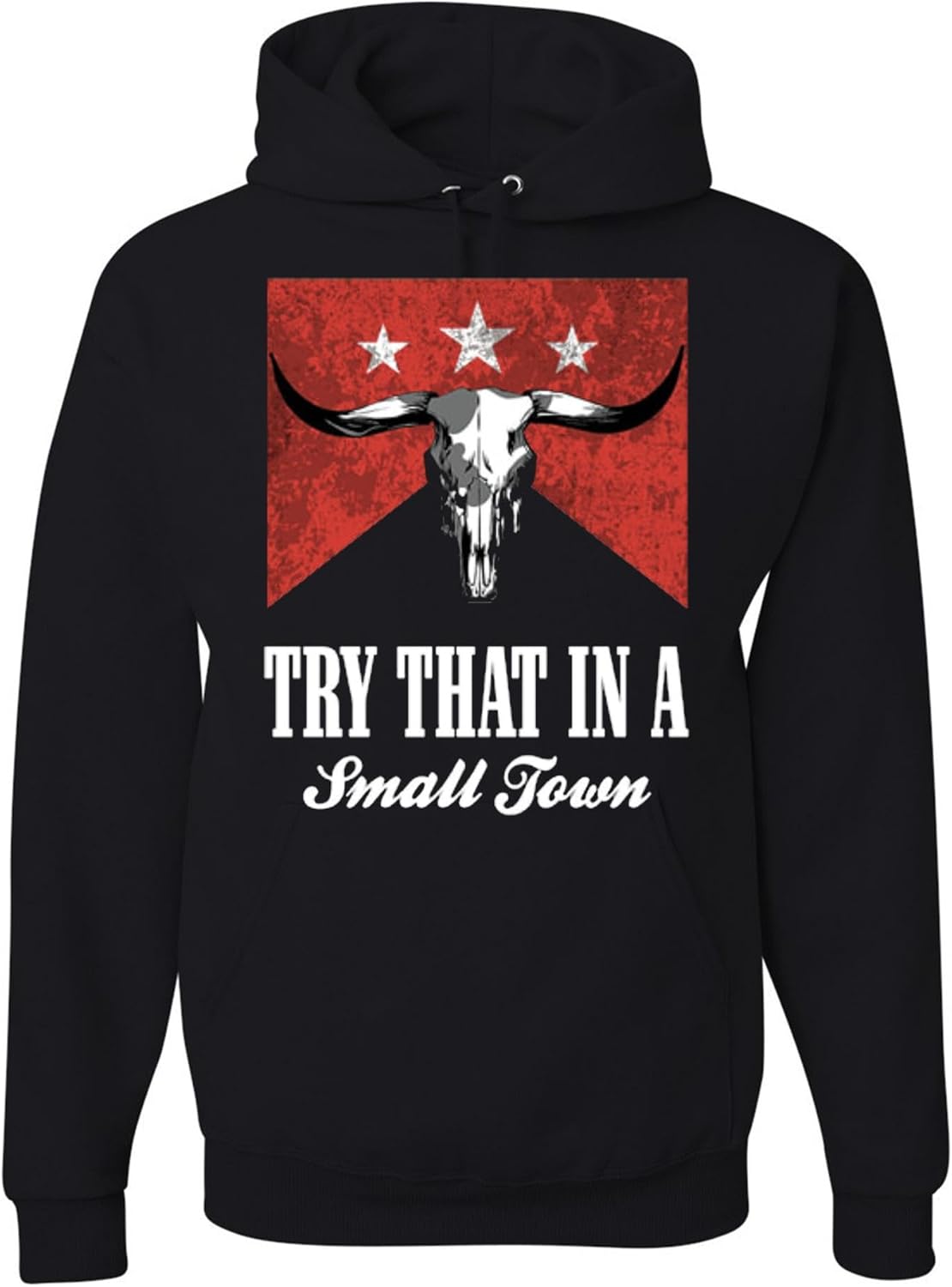 wild custom apparel Try That in A Small Town American Grey Flag Disstressed Mens Hoodies