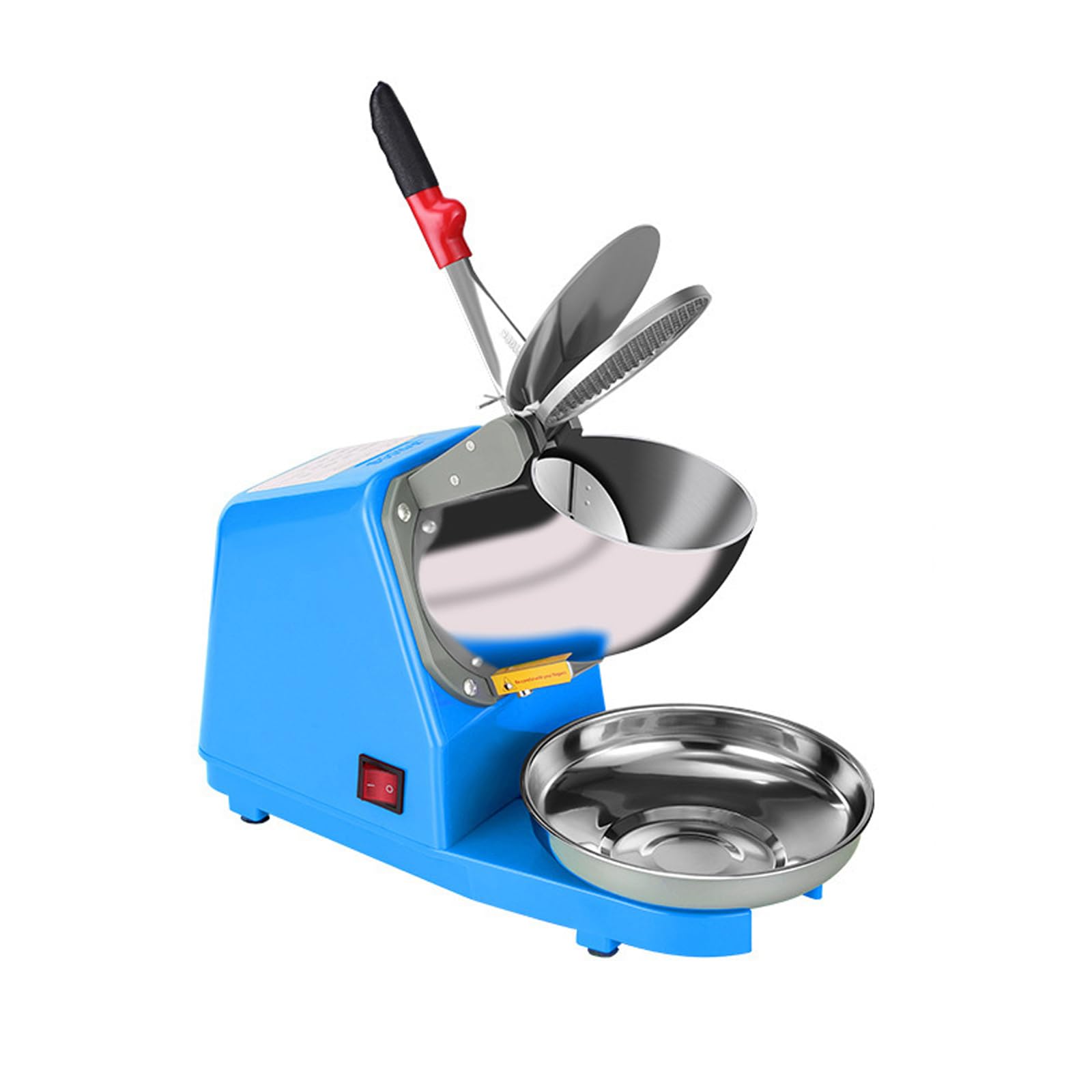 ZHJOPP Ice Shaver Machine, Electric Dual Blades 300W, 2200 RPM, Stainless Steel Ice Crusher, Snow Cone Maker for Home or Commercial Use (Blue)