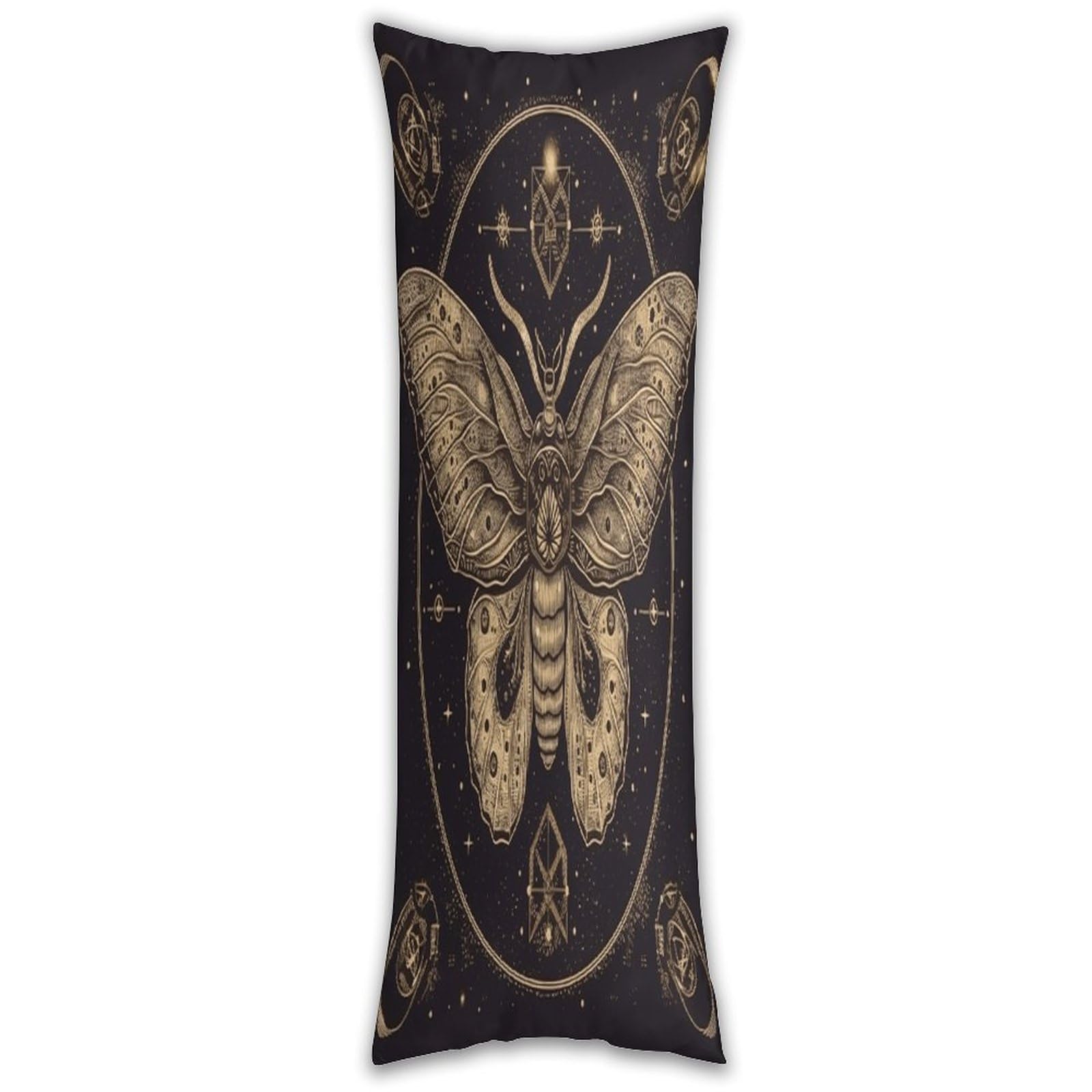 Moth Body Pillow Cover with Hidden Zipper Breathable Polyester Long Pillow Case Cozy Fuzzy Body Pillowcase Ultra Soft Long Pillow Cover for Bedroom 18.9 X 53 in