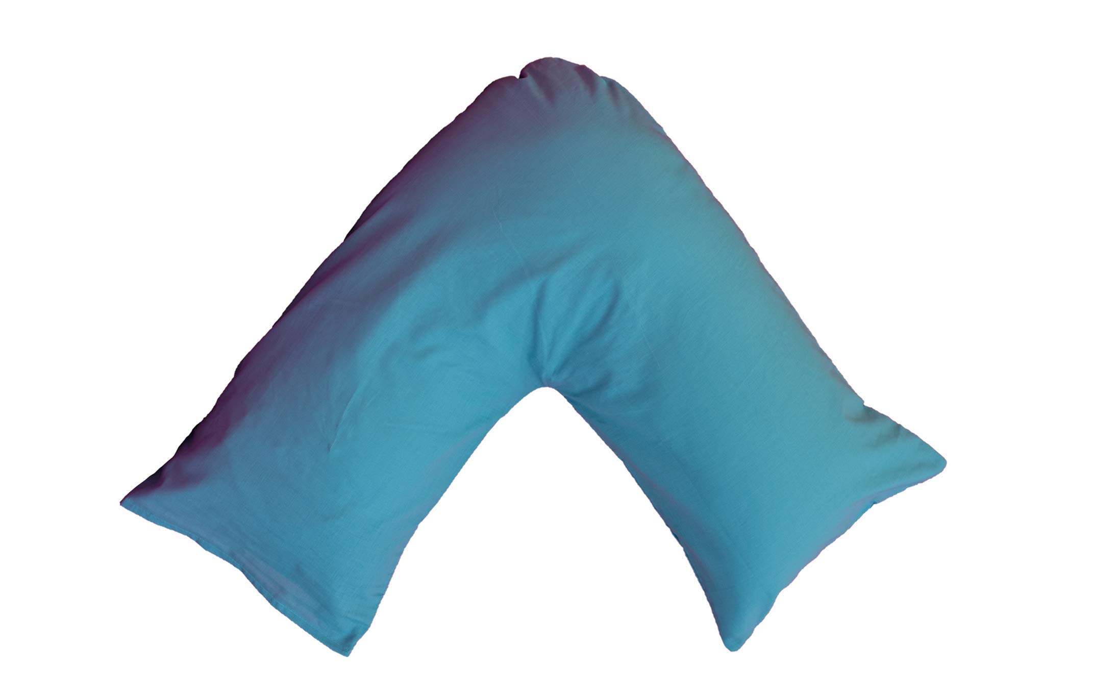 Ar Aqua Arlinens V Shaped Pillowcase Cover Polycotton Back & Neck Support Orthopaedic Pregnancy/Nursing V Pillowcase Cover Only (Aqua)