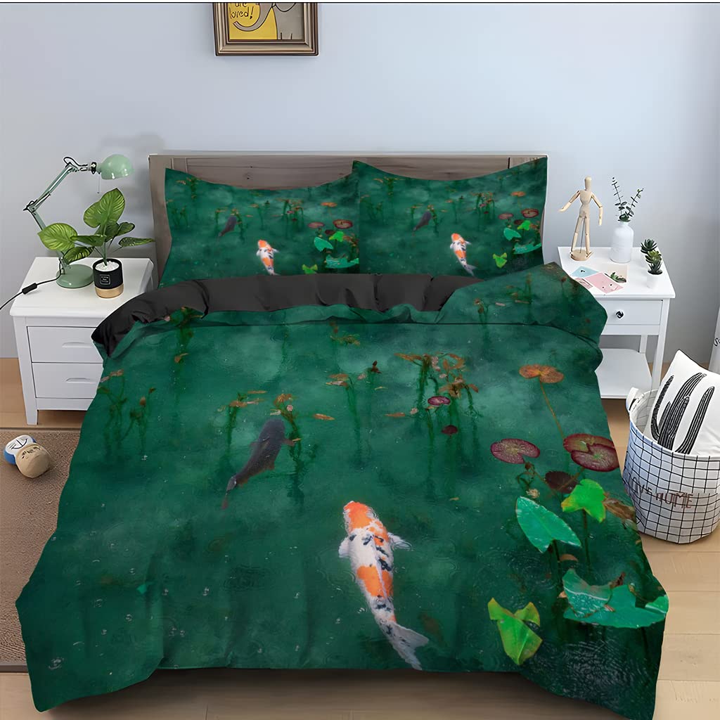 Housse de couette 90x190 enfant douce parure de lit KO? vert pour de beaux rêves