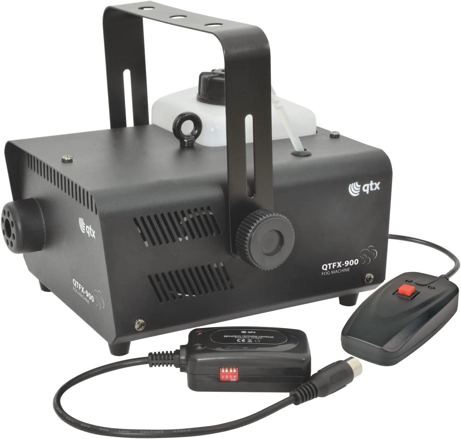 QTX | Máquina de niebla QTFX-900 con calefacción de alto rendimiento, controles remotos con cable e inalámbricos | 900W