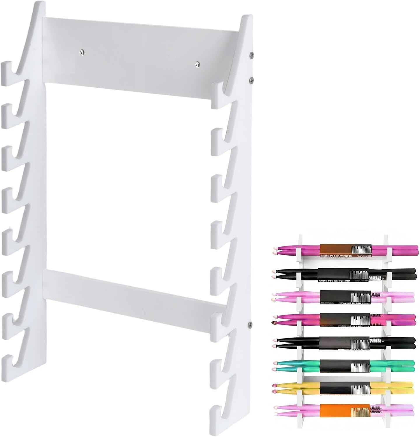 Acrylic Drum Stick Holder, Drum Stick Display Holder, Drum Stick Holder, Wall Mounted Stick Holder holds 8 sets of drumsticks Drumstick Organizer Holder for Display