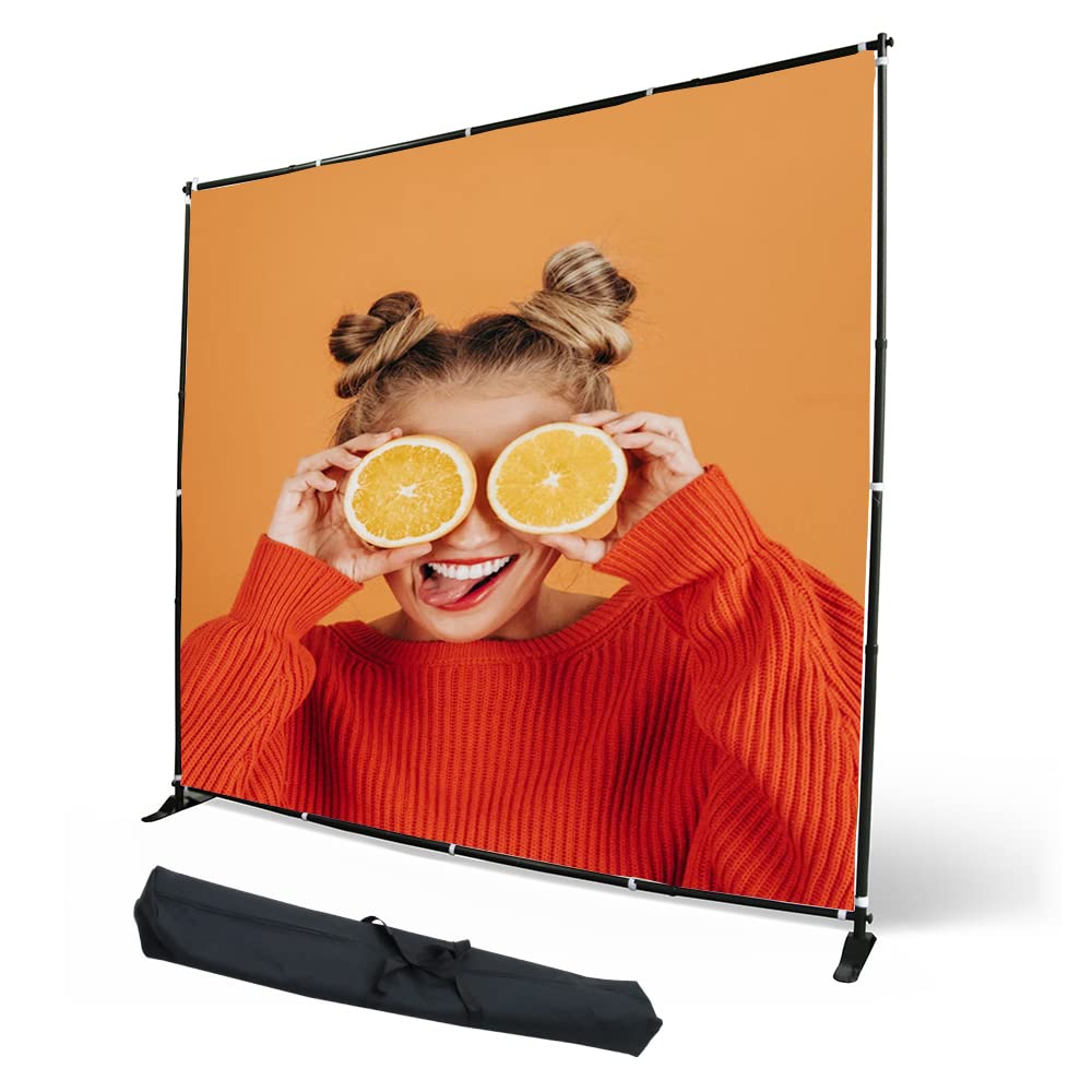 Display Factory USA 8' Telescopic Photography Banner Stand Step and Repeat Display Adjustable Backdrop Wall Trade Show Background Stand with Printing (8*8 Hardware Only)