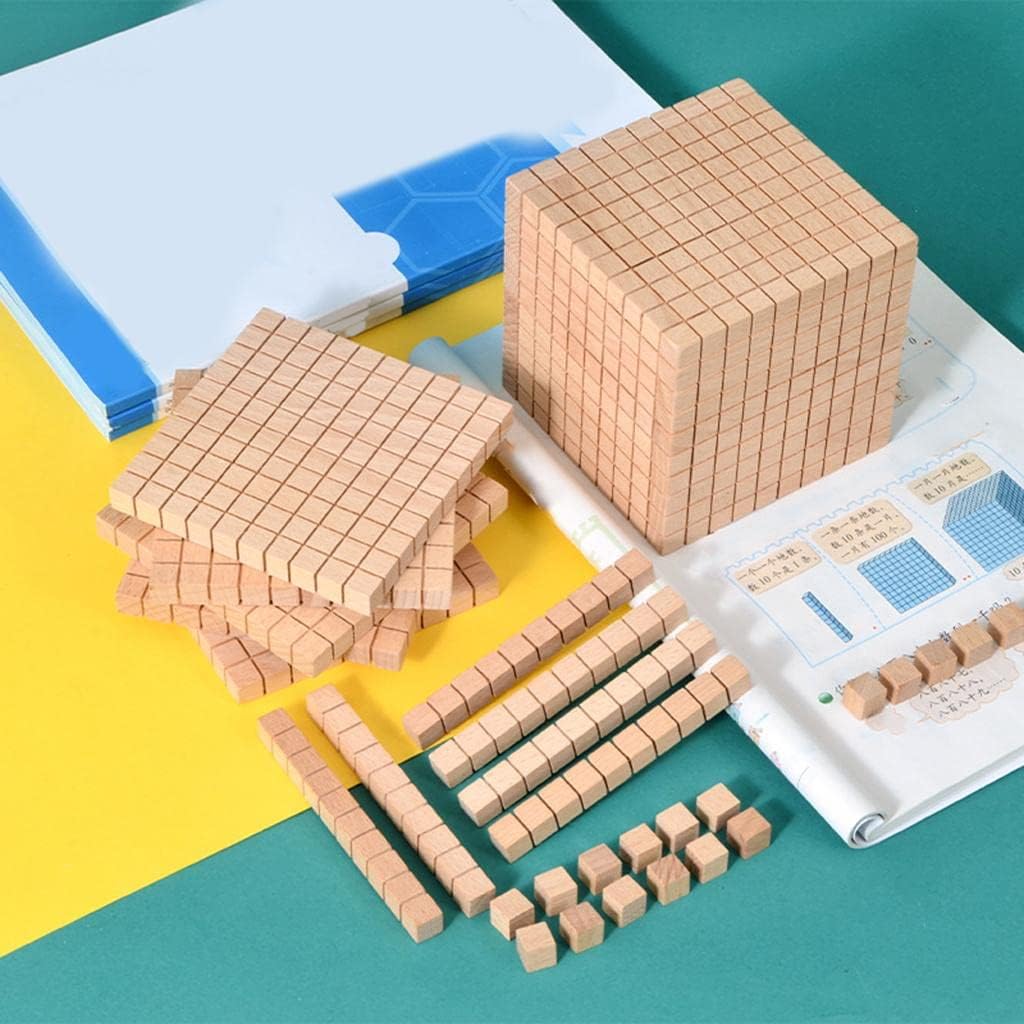 Gazechimp Montessori DIY Wooden Base Ten Blocks Math Manipulative Early Math Learning, Package C