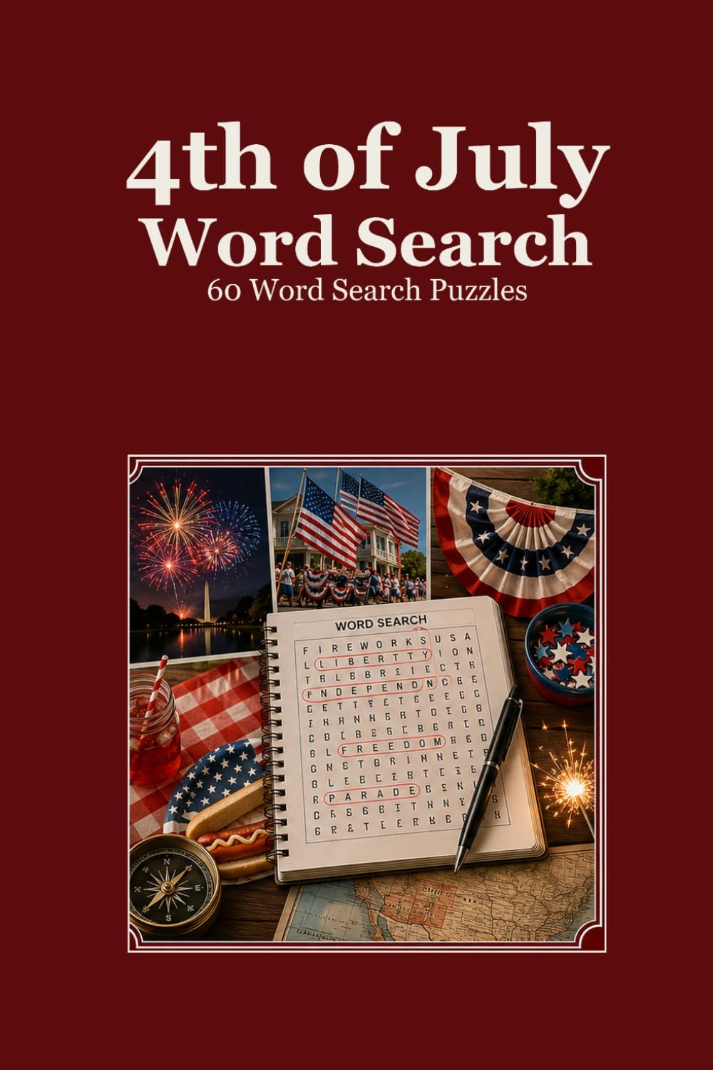 4th of July Word Search 60 Word Search Puzzles: |6x9 Inches, 120 Pages | 60 word search Puzzles | Solutions Included|