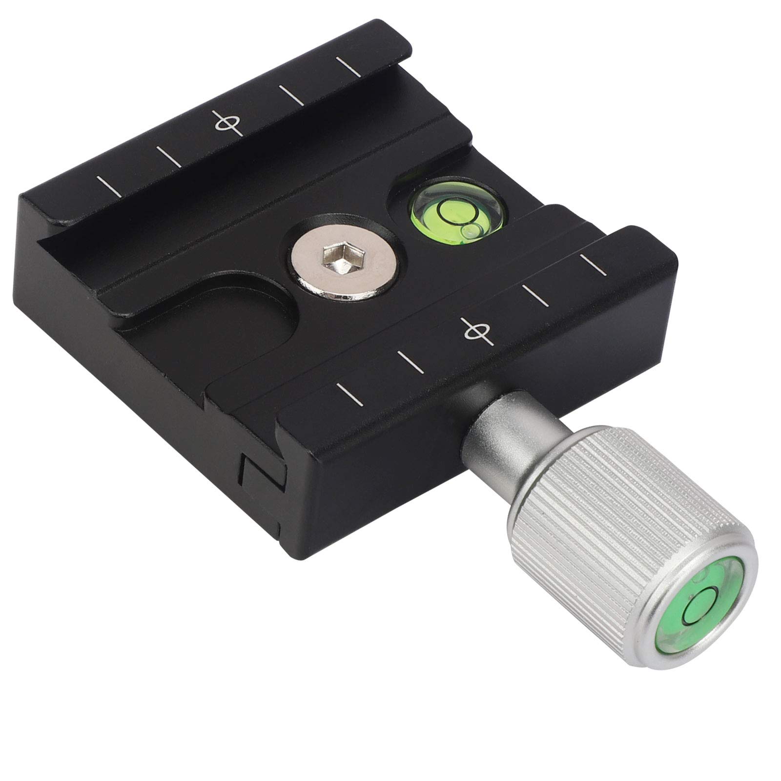 Leftfoto Quick Release Plate 50mm QR Clamp,with3/8-1/4-inch Screw Fits Arca-Swiss Standard for Tripod Head Quick Release,Built-in Bubble Level