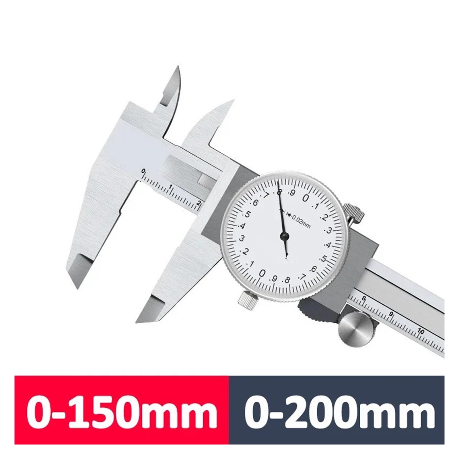 Vernier Calipers 0-150/200mm Dial Calipers Metal Gauges Rulers Depth Measuring Tools(0-150mm no Box)