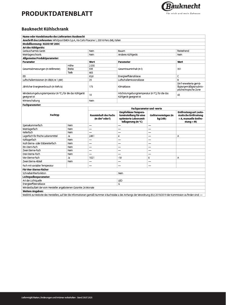 Bauknecht KGDD NF 200C Dual Cool Total NoFrost Kühl-Gefrierkombination/Nutzinhalt 351 Liter/ 203,5 cm Höhe/FreshShield/Smoothfit, Edelstahl