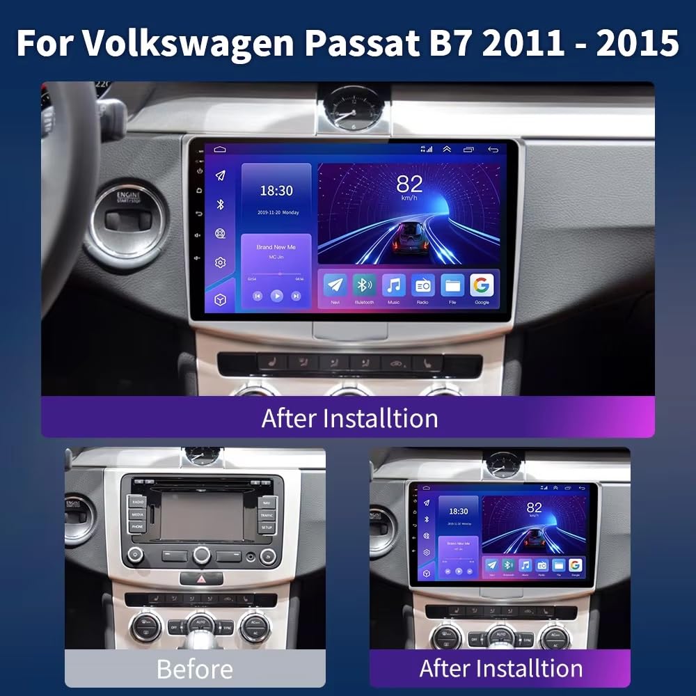 10-calowy samochodowy system stereo z systemem Android 13 do VW Volkswagen Passat 7 B7 CC 2010-2015, nawigacja GPS, bezprzewodowy ekran dotykowy CarPlay z radiem Bluetooth Android Auto SWC F