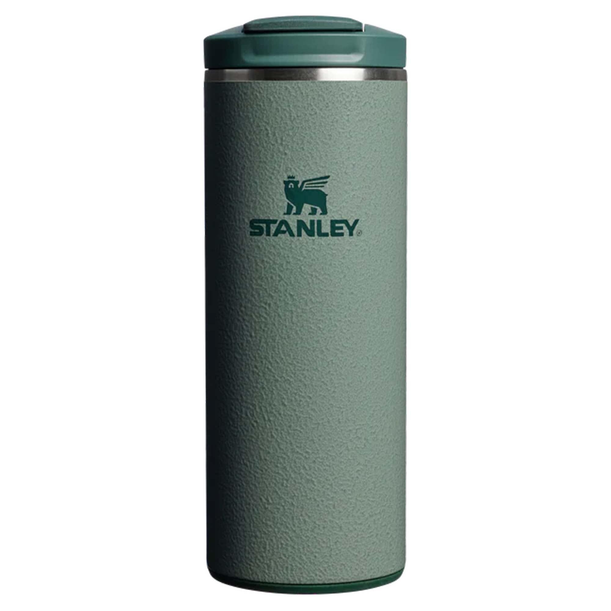 STANLEY 1913 Transit Flip Top Mug 0.35L - Keeps 4 Hours Hot - 6 Hours Cold - Dishwasher Safe - Leakproof - Car Cup Holder Compatible - Insulated Coffee Cup (Hammertone Green)