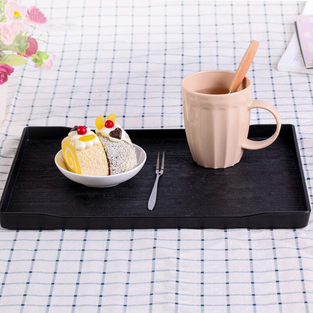 Bandeja Bandeja de Comida Rectangular Negra Bandeja de mayordomo Bandeja de Desayuno Bandeja de Servicio