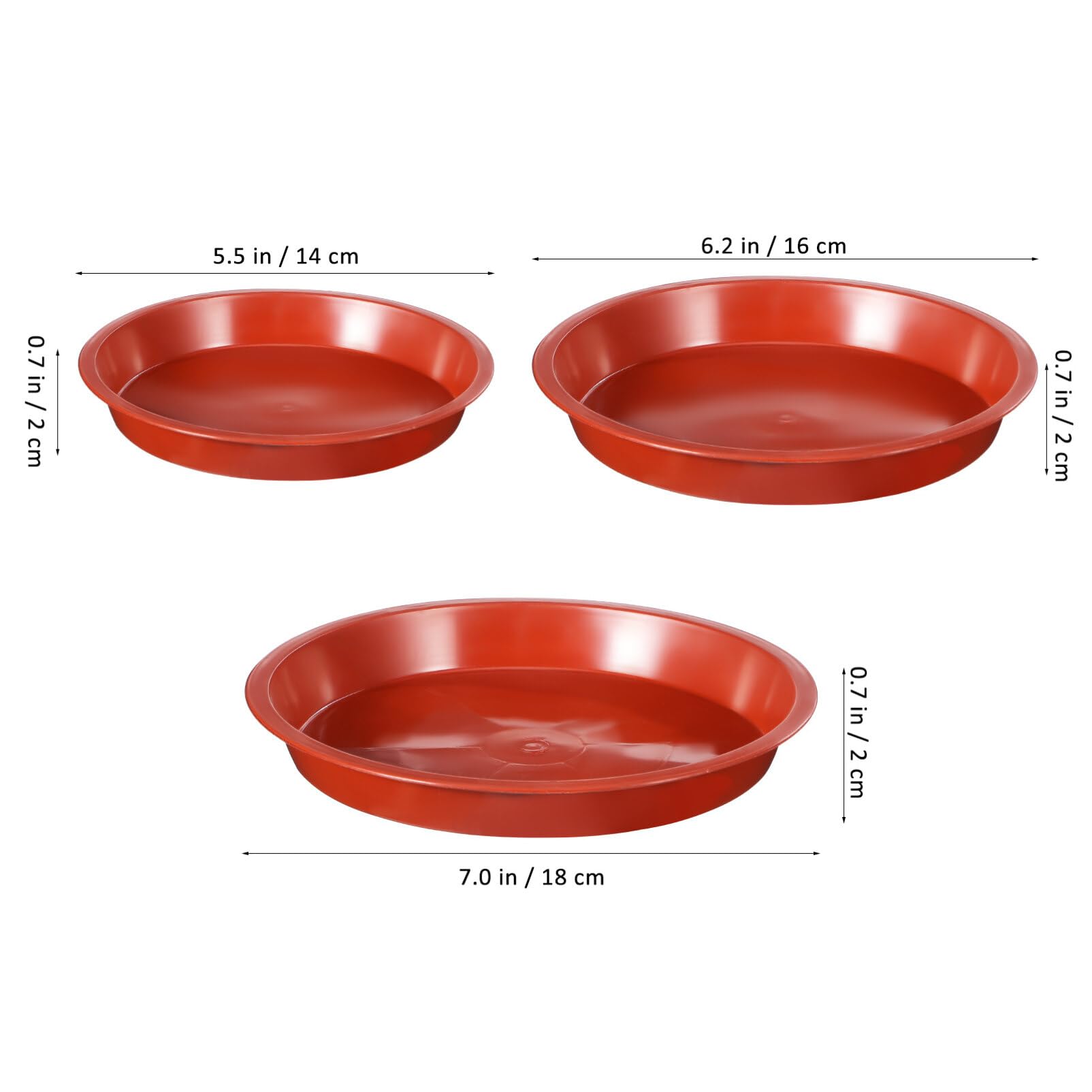 Toddmomy 12pcs Flower Pot Trays Bonsai Tray Pot Drainage Tray Plant Saucers for Indoors Outdoors(3 Sizes,4pcs for Each Size) - Image 2