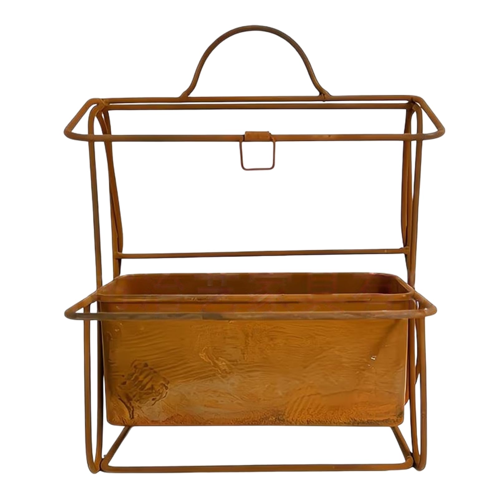 Tabletop Small Plant Display Planter, Backpack-Shaped Iron Container with Distressed Rusty Finish for Shelf or Balcony Decor Use Backpack Planter Iron Vintage Decor Tabletop Balcony Display Garden Top