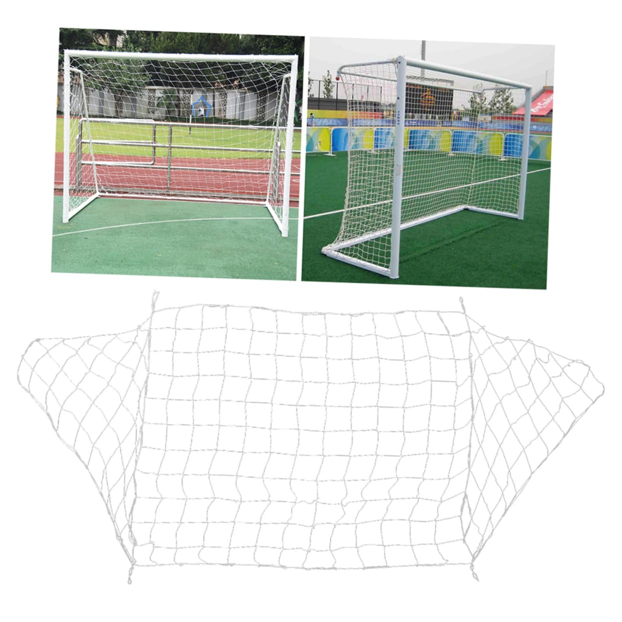 Rete per Porta da Calcio 2 Pezzi Pe Bianco per Allenamento