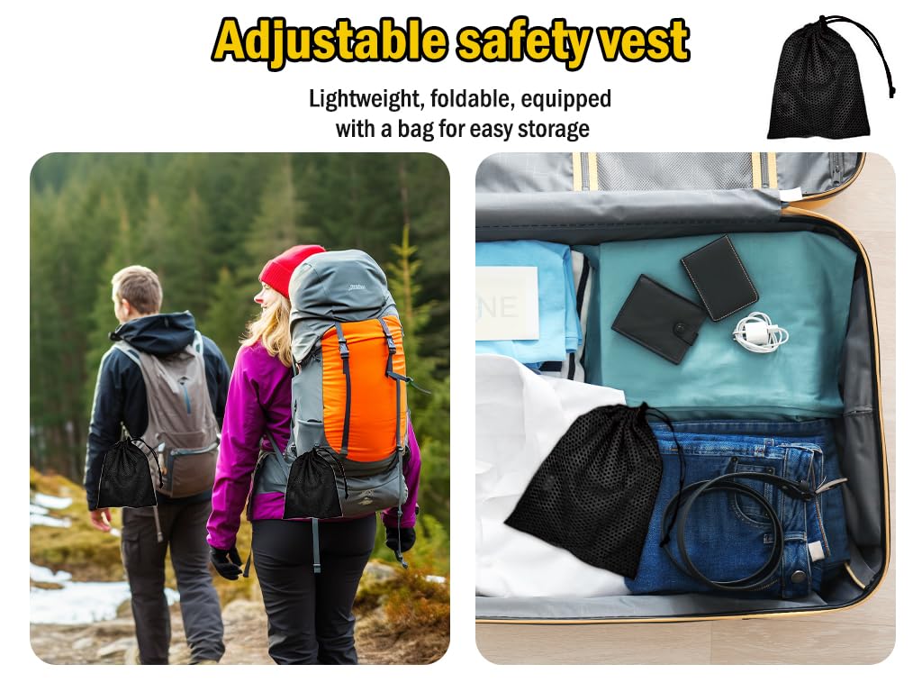 Set Sicurezza Riflettente - 4 Gilet + 4 Braccialetti + 4 Bande Riflettenti - Per Corsa, Ciclismo E Attivit&agrave; All'aperto