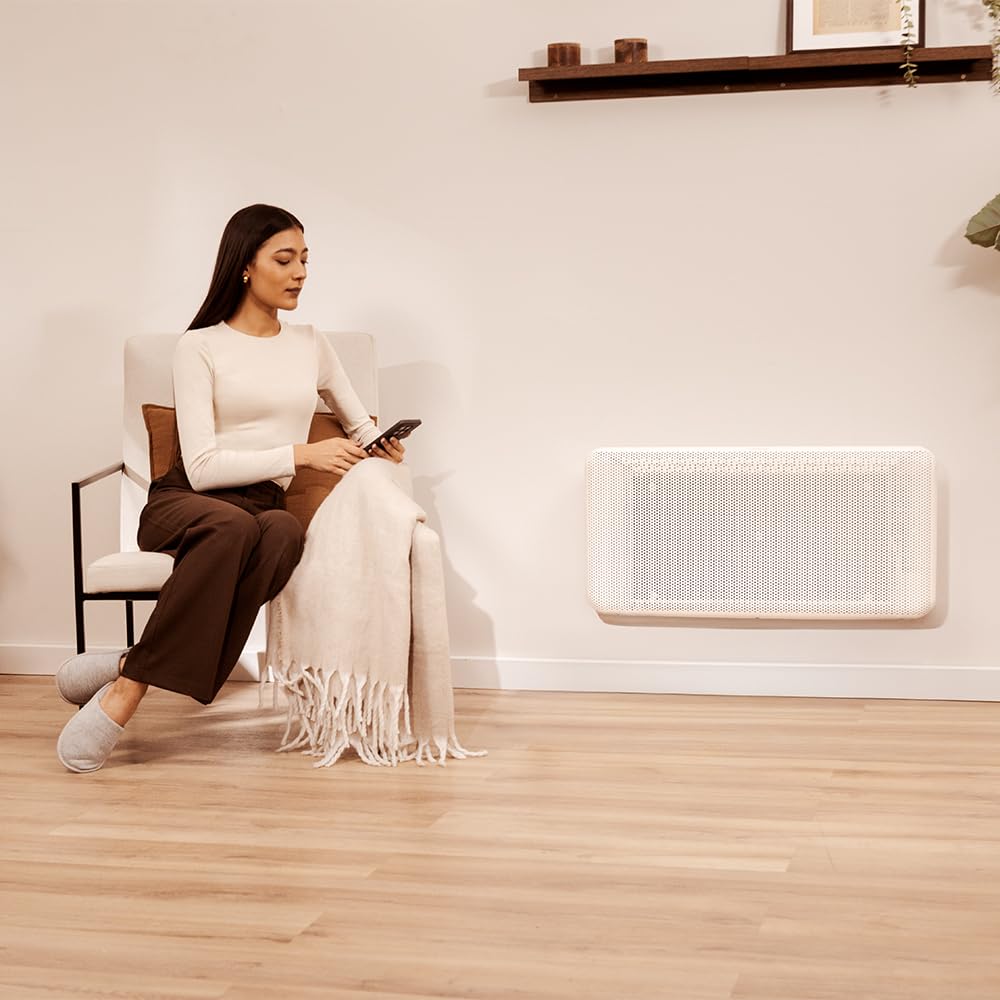 Cecotec Radiatore Elettrico con Telecomando ReadyWarm 2000 Graphene. 1800W, Termostato 15-40ºC, Basso Consumo, Timer 12h, Tripla Sicurezza, Calore Rapido, Design Compatto