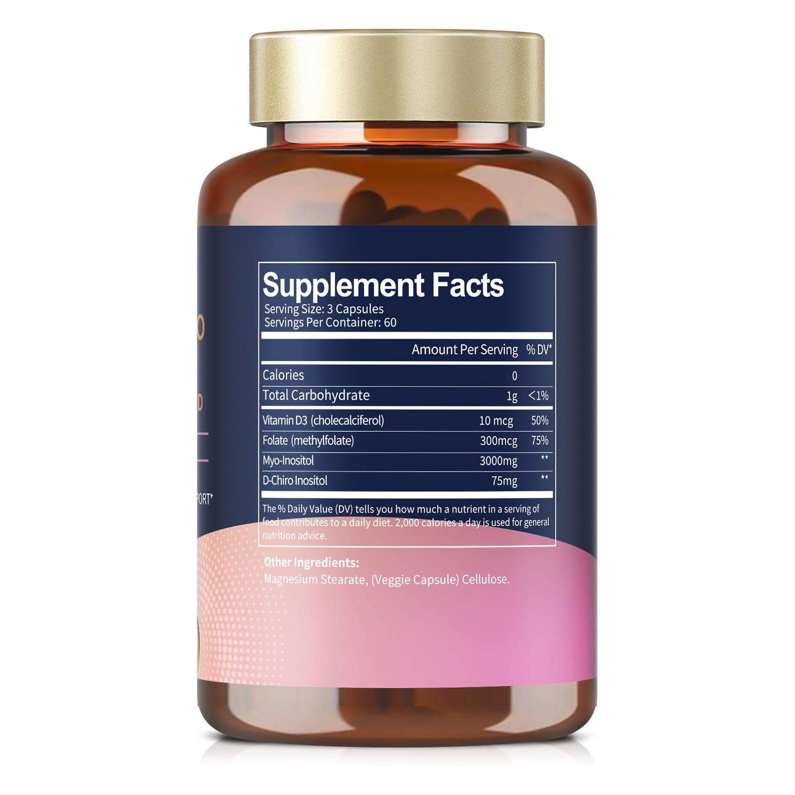 Totaria Inositol Supplement for Women with Vitamin D3, Folate, 40:1 Ratio Myo-Inositol & D-Chiro Inositol Complex, (Vitamin B8) Inositol Capsules, 180 Capsules, 60 Servings, 2 Month Supply — Amazon image 2