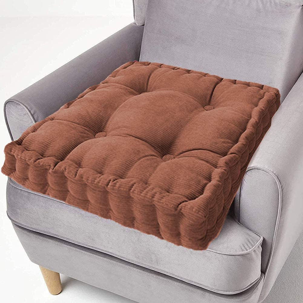 Extra dik zitkussen van 15 cm - rond/vierkant 100% katoen, ondersteunend stoelkussen voor kantoor, auto, rolstoel, post-op herstel, senior comfort en