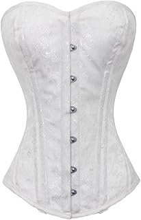 luvsecretlingerie #9974-BRO2 高耐久 26 ダブルスチールボーン入りウエスト トレーニング ブロケード オーバーバスト タイト シェイパー コルセット US サイズ: 6XL/40 (For waist 44"-45")