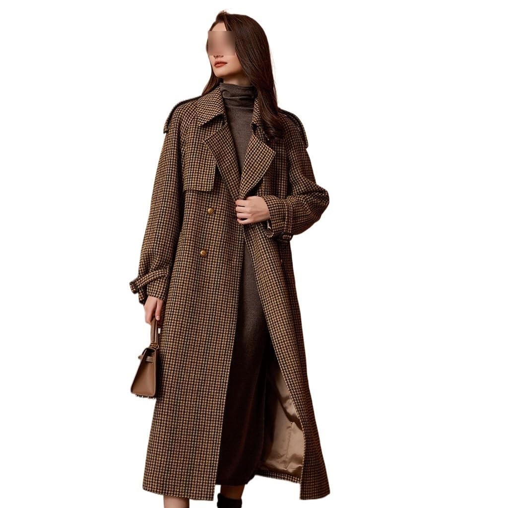 Amazon.com: ZUIAI Wool Coat Women's Medium-Length Wear Tweed