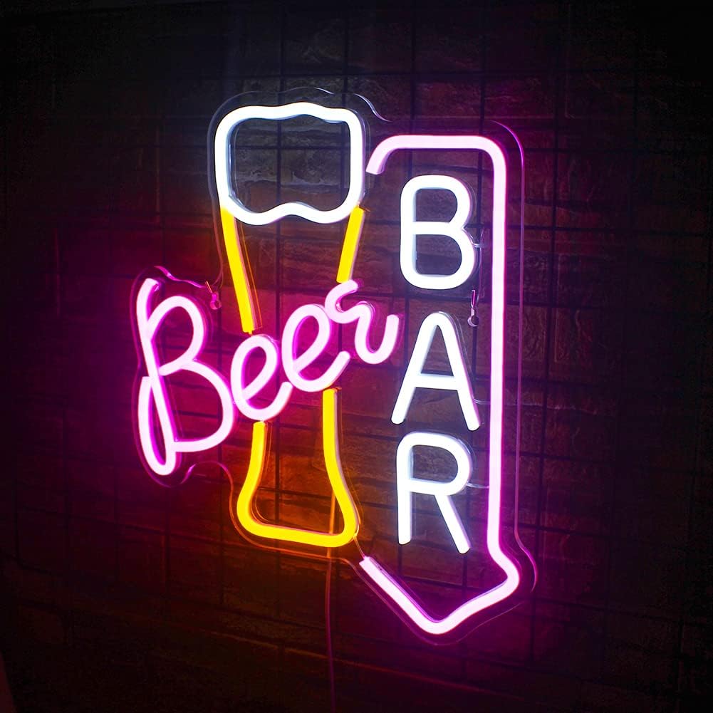 Beer Bar Neon Sign Led Neon Lights For Wall Decor USB Powered Light Up Bar Signs For Home Bar Store Restaurant Man Cave Decor Cafe Bistro Club Party Gift - Image 5