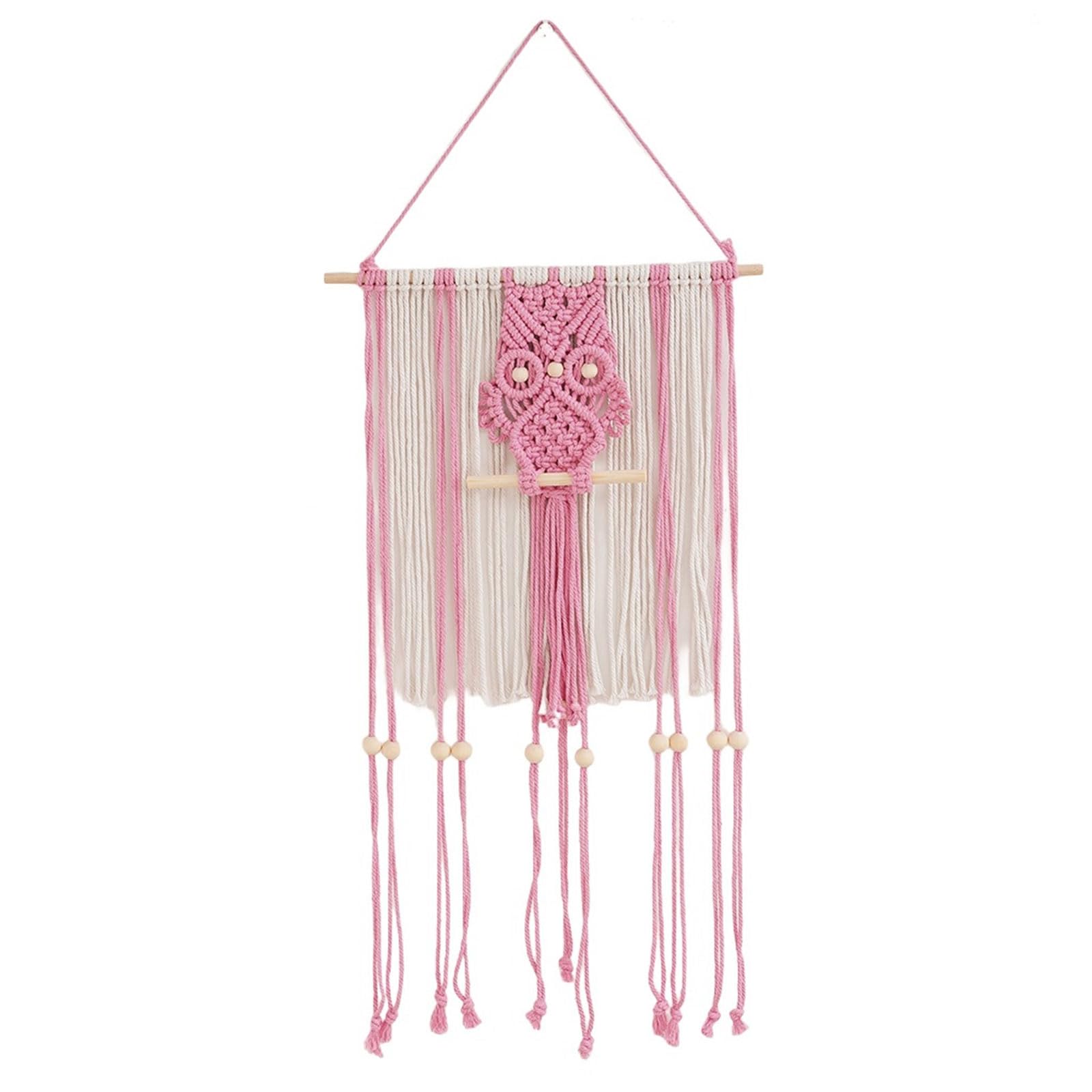 Carotoe E Caroto Handcraft Macrames Wall Hanging Photo Display For Hom Decors And Storag Cotton And Wood Beads Wall Decors Macrames Hanging