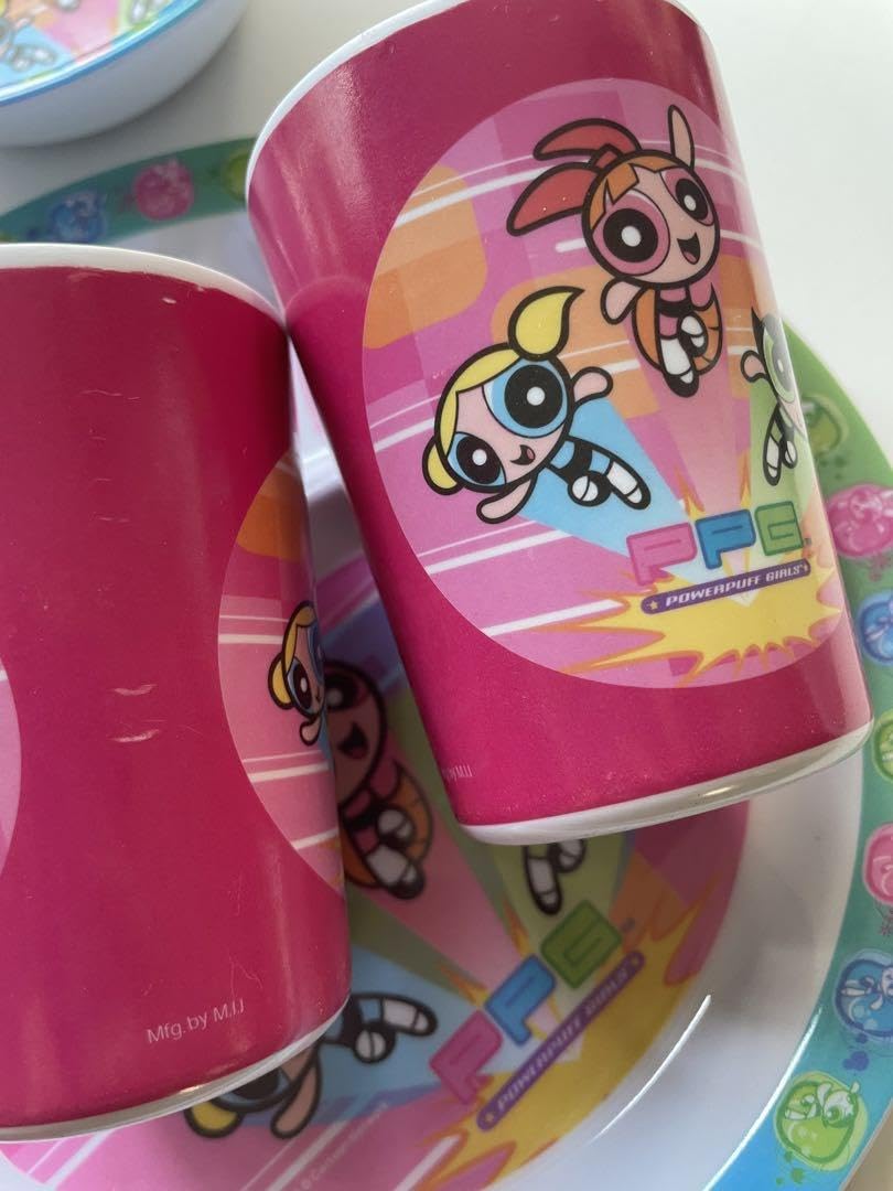 Amazon | パワーパフガールズ お皿 コップ 7点セット | ノーブランド品  