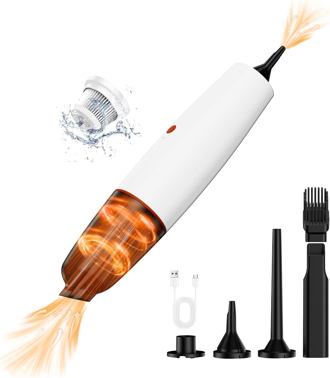 Car Vacuum Portable Cordless Handheld Vacuum Cleaner, Rechargeable Dust Buster, 20000PA High Power Strong Suction/Air Blower Small Vacuum Cleaner for PC Cleaning-White Car Vacuum Portable Cordless Handheld Vacuum Cleaner, Rechargeable Dust Buster, 20000PA High Power Strong Suction/Air Blower Small Vacuum Cleaner for PC Cleaning-White