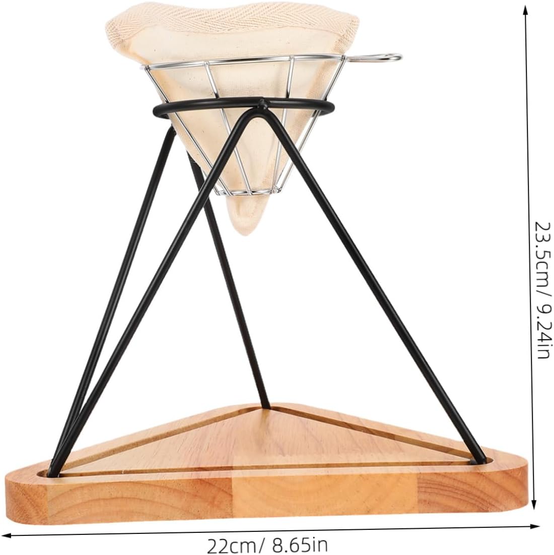 STOBAZA Stainless Drip Filter Rack Funnel and Cloth Reusable Coffee Dripper Stand for Brewing